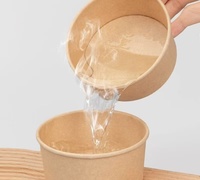 Round Kraft Biodegradable Disposable Paper Lunch Box with Lid for Snack Salad