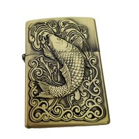 Vente directe usine Briquet à sable métallique à meule, coupe-vent, au design créatif et tendance, style chinois, pour cigarettes et cigares