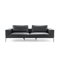 Sofá en forma de L de cuero genuino importado italiano muebles de sala de estar sofá de alta calidad personalizado de China