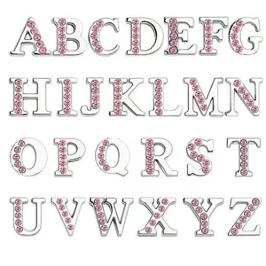 8Mm Bảng Chữ Cái A-Z Trượt Puffy Chữ Với Pha Lê Nửa Rhinestone Dễ Thương Tự Là<span class=keywords><strong>m</strong></span> Đồ Trang Sức Là<span class=keywords><strong>m</strong></span> Charms <span class=keywords><strong>M</strong></span>ặt Dây Chuyền Cho Dây Đeo Cổ Tay Vòng Đeo Tay - Product Image 3
