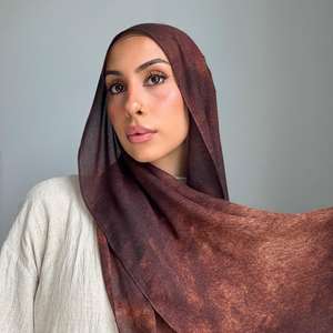 2026 Hot Custom Logo Muslim Headscarf Wholesale Breathable 4-Season Graceful Modest Women's Print <b>Modal</b> <b>Hijab</b> - Product Image 1