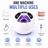 Limpiador Ultrasónico Doméstico para Joyas, Dentaduras Postizas y Retenedores Dentales, 45kHz, Limpieza Profunda Automática, Temporizador Digital, Limpiador Ultrasónico