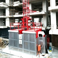 Ascenseur de chantier SC200/200 à double cabine pour le transport de matériaux et de passagers, idéal pour les projets de construction en hauteur