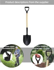Pala redonda con mango en D con mango <span class=keywords><strong>de</strong></span> madera para jardinería y pala <span class=keywords><strong>de</strong></span> nieve para coche <span class=keywords><strong>de</strong></span> <span class=keywords><strong>playa</strong></span> para excavar - Product Image 2