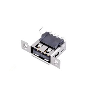 Placa de montaje USB AF de una sola capa 2.0 con orificio para tornillo, placa de conexión de 90 grados, conector hembra AF de doble orejeta, salida de fábrica - Product Image 1