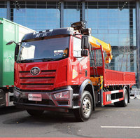 Camion grue FAW J6L 220HP 4X2, capacité de charge de 20 tonnes, hauteur de levage de 21,6 m pour le chargement et le déchargement de marchandises en entrepôt