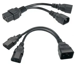 Cabo de tomada divisor cei 320 c20 para duplo, duas fêmeas iec320 c13 2 way pdu divisor y computador c13 c20