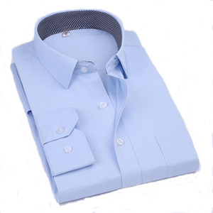 Camicia da <span class=keywords><strong>uomo</strong></span> di marca camicia sociale tinta unita camicia Casual di base da <span class=keywords><strong>uomo</strong></span> colletto rialzato Top <span class=keywords><strong>abbigliamento</strong></span> <span class=keywords><strong>Slim</strong></span> <span class=keywords><strong>Fit</strong></span> - Product Image 1