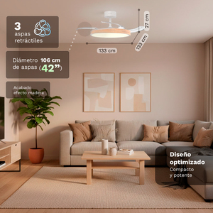Ventilateur de plafond Grunkel Skywood42 42 pouces avec lumière LED, télécommande, design moderne pour salon, chambre à coucher - Product Image 1
