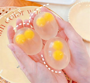 Realistic Egg-Shaped <b>Squeeze</b> Toy with Double Yolks Slow-Rebound Stress Relief <b>Ball</b> for Unisex Ages 14+ - Product Image 4