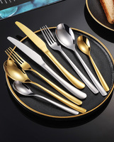 Moonlight Edelstahl Messer Gabel Löffel 4 Stück Hochzeit Gold Besteck Besteck Besteck Couverts Restaurant Hotel Besteck Set