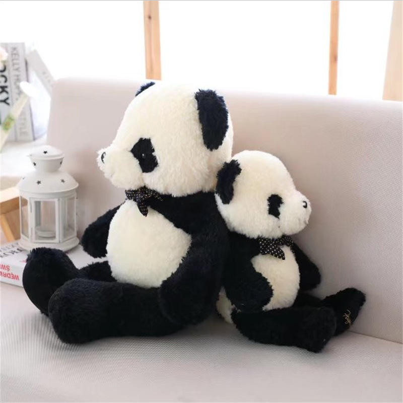 CustomPlushMaker New Bow Tie Cute Panda Plush Toy Children's Birthday Gift Claw Machine Doll Wholesale Plush Toy