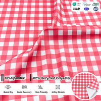 Conception personnalisée de tissus tricotés recyclables en polyester spandex extensible dans les quatre sens fabriqués à partir de matériaux recyclés
