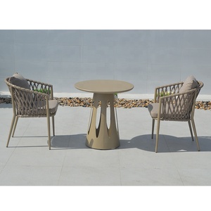 Backyard Furniture Patio Set <b>Outside</b> Aluminum Dining Tables and Rope Chairs - Product Image 2