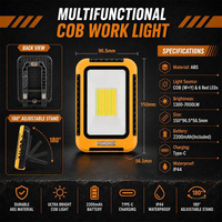 Magnetische Wiederaufladbare Arbeitsleuchte COB Arbeitslampe 7000LM Powerbank USB Haken Ständer Tragbare Auto-Reparatur Inspektionsleuchte