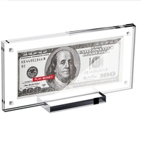 Cadre de présentation en acrylique pour billets de banque, porte-billets, protecteur de devises, cadre pour billets de banque