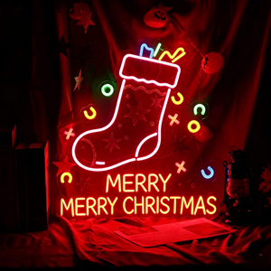 Letrero LED de Neón con Diseño de Santa Claus para Navidad, Rectangular, Acrílico, Decoración para Fiestas, 2700K, Blanco Cálido, IP65 - Product Image 2