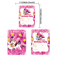 Penjualan terlaris pabrik tema kartun Set pesta perlengkapan pesta ulang tahun dengan Minnie Mouse tema kartu undangan