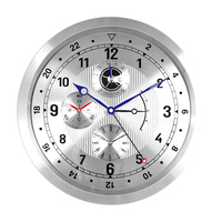 Diseño moderno para decoración del hogar, caja de aluminio, reloj de pared de Metal con forma de reloj