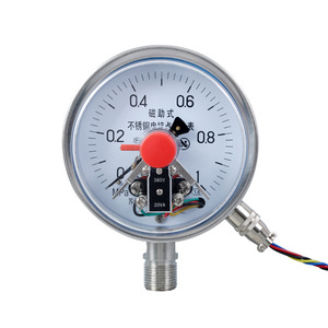 YXC100BF เกจวัดแรงดันสแตนเลส 100 มม. ความแม่นยำ 1.6 ระดับ การเชื่อมต่อแบบเกลียว สวิตช์หน้าสัมผัสไฟฟ้า - Product Image 1