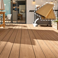 Revêtement de terrasse en composite bois-plastique écologique, creux et solide, durable, pour balcon et terrasse, revêtement de sol extérieur en WPC