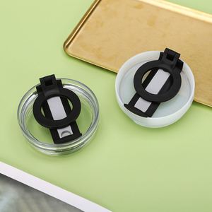 Couvercle de tasse pliable 2-en-1 avec support de téléphone, couvercle à paille anti-fuite pour gobelet de voyage de 30 oz, faible MOQ, logo personnalisé - Product Image 1