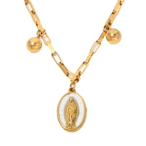Medalla milagrosa de oro de 18 quilates, colgante de María Madre de Dios, medallón de La <span class=keywords><strong>Virgen</strong></span> María, colgante de Santa María, collar de la <span class=keywords><strong>Virgen</strong></span> María - Product Image 5