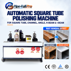 Square Pipe Polishing Machine with Multiple Stations for Carbon Steel Structural Tubes and Surface Weld Scale Removal - Product Image 1