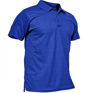 Men's <b>Royal</b> <b>Blue</b> Short Sleeve <b>Polo</b> <b>Shirt</b> Regular Fit Quick Dry Pique Fabric Casual Style Solid Color - Product Image 1