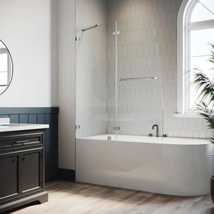 Charnière sans cadre porte salle de bain clair panneau de verre trempé <span class=keywords><strong>baignoire</strong></span> douche porte enceinte bain douche écran - Product Image 1
