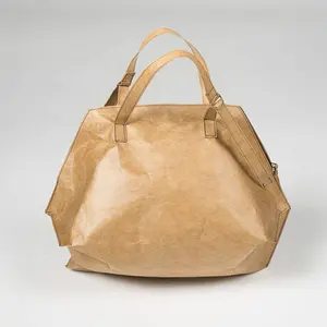 Custom Logo Printed Recycle Wholesale Waterproof Handbags Grocery Washable Shopping Bags Reusable Zipper Tyvek Paper Tote Bag