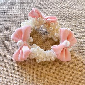 Joli Nœud Doux Accessoires Cheveux Enfants <span class=keywords><strong>Chouchou</strong></span> Perlé Très Extensible <span class=keywords><strong>Chouchou</strong></span> Nœud Perlé pour Filles Nouveaux Produits Printemps - Product Image 5