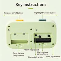 AIKS Visual Silent Timer untuk Anak-Anak & Pelajar - Penghitung Waktu Mundur 60 Menit + Jam Alarm dengan Lampu Malam, Alat Belajar Disiplin Diri