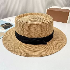 Women Summer Outdoor Seaside Sunscreen Straw Hat Bow Beach Woven Sun Boater Hat - Product Image 6