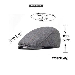 Gorro Clásico Británico para Hombre, Gorra Plana de 5 Paneles, 100% Lona de Algodón - Product Image 2