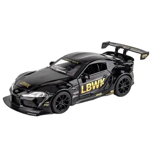 Tou Yota Supra โมเดลรถจำลอง, 1:24รถของเล่นอ็อปติกสำหรับเด็กวันเกิดรถโลหะสำหรับเด็กผู้ชาย