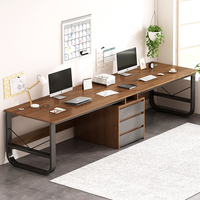 Table de travail pour 2 personnes, table de bureau, bureau d'ordinateur moderne en bois, bureau de direction