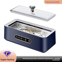 Nettoyeur à ultrasons Gexianzhe pour lunettes, lentilles de contact, aligneurs dentaires, bijoux ; Élimination des taches par vibration en acier inoxydable