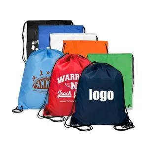 工厂定制标志运动背包210D涤纶拉绳袋印刷抽丝袋促销