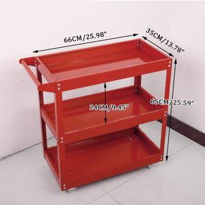 Chariot à outils en acier à roulettes à 3 niveaux, chariot de réparation, chariot d'atelier, armoire de rangement de <span class=keywords><strong>garage</strong></span>, organisateur, plaque à trous suspendus, boîte à pièces - Product Image 6