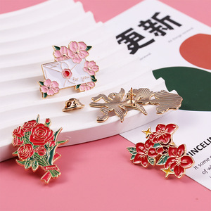 Décoration de sac à main en forme de fleur, dessin animé mignon, fleurs qui coulent, chrysanthème, tulipe, iris, muguet, mariage, alliage plaqué or - Product Image 3