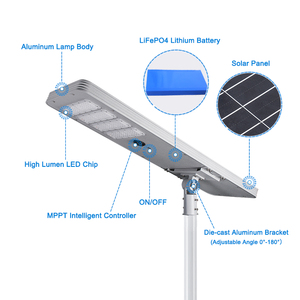 Chất lượng cao công suất cao tiết kiệm năng lượng thông minh ngoài trời không thấm nước tất cả trong một LED năng lượng mặt trời ánh sáng đường phố cho chiếu sáng công cộng - Product Image 5