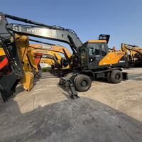 Excavatrice sur pneus Hyundai 2I0w-9T d'occasion de haute qualité, d'origine coréenne, avec moteur et boîte de vitesses