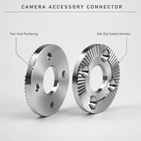 Adaptateur d'engrenage Rosette M6 haute précision à 4 trous en aluminium et acier inoxydable pour extension de poignée de rig d'appareil photo DSLR