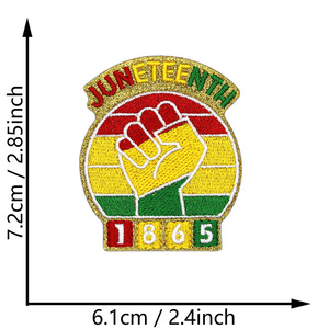 Patchs brodés thermocollants scintillants pour Afro-Américains, commémorant la Libération des esclaves noirs et le Jour de l'Émancipation du 1865 Juneteenth, contre le racisme - Product Image 5