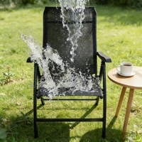 Chaise d'extérieur moderne et durable en tissu Teslin, cadre en acier pliable, siège en maille respirante, compacte, facile à ranger, idéale pour se détendre à l'hôtel ou dans le jardin