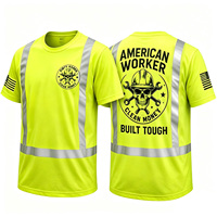 T-shirt de sécurité haute visibilité en polyester/coton pour hommes, manches courtes, vêtements de travail, t-shirt de travail haute visibilité pour les ouvriers du bâtiment