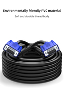 15 Pin Mfemale pria 1080p kabel Vga 3 + 4 3 + 2 Vga ke Vga dengan Ferrmale kualitas tinggi 1.5m 15m polibag putih Monitor komputer stok