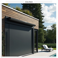 Stores motorisés imperméables avec système de rail zippé coupe-vent pour pergola, jardin, pavillon, terrasse
