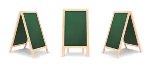 A-Frame Chalkboard Signs Double Sided Wooden Chalkboard With Stand Pavement Promotion Blackboard